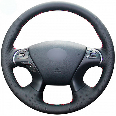 Кожаная Оплетка на руль TITANIUM  со шнуровкой для Infiniti JX, Infiniti M, Infiniti Q70, Infiniti QX60, Nissan Pathfinder, Nissan Murano, Nissan Fuga 