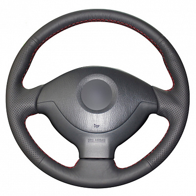 Кожаная Оплетка на руль TITANIUM  со шнуровкой для Suzuki Jimny (1998-2012), Suzuki Ignis (2000-2006), Suzuki Kei (1998-2009), Suzuki Solio (2005-2010)