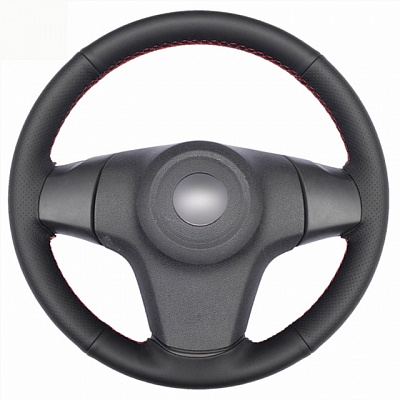 Кожаная Оплетка на руль TITANIUM  со шнуровкой для Chevrolet Niva (2009-2020), Opel Corsa (2010-2025), LADA (ВАЗ) Niva (2020-2021)