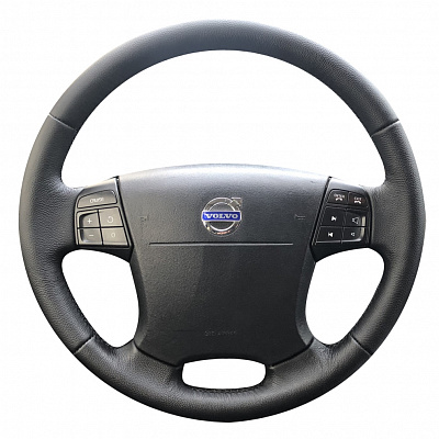 Кожаная Оплетка на руль TITANIUM  со шнуровкой для Volvo S80 (2006-2010), Volvo XC70 (2007-2013), Volvo V70 (2007-2013), Volvo XC60 (2008-2013)
