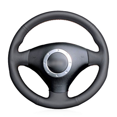 Кожаная Оплетка на руль TITANIUM  со шнуровкой для Audi TT (2003-2006), Audi A3 (2000-2003), Audi RS4 (2000-2001), Audi RS6 (2002-2004), Audi A6 (2001-2004)