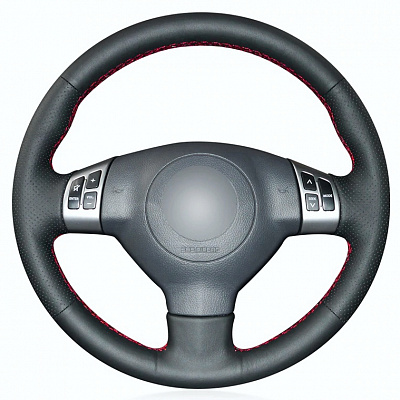 Кожаная Оплетка на руль TITANIUM  со шнуровкой для Suzuki Swift, Suzuki SX4, Suzuki Splash, Opel Agila, Fiat Sedici, Nissan Pixo