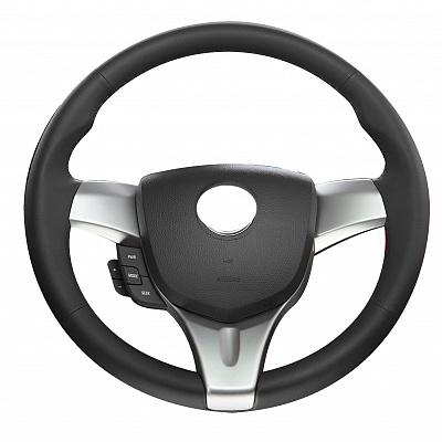Кожаная Оплетка на руль TITANIUM  со шнуровкой для Chevrolet Spark (2010-2015), Ravon R2 (2015-2025), Daewoo Matize Creative (2009-2011)