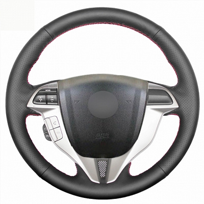 Кожаная Оплетка на руль TITANIUM  со шнуровкой для Honda Crosstour (2011-2012), Honda Odyssey (2008-2013), Honda Accord (2008-2011)