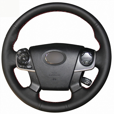 Кожаная Оплетка на руль TITANIUM  со шнуровкой для Toyota Camry (2011-2014)