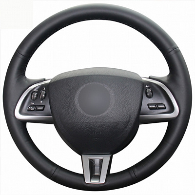 Кожаная Оплетка на руль TITANIUM  со шнуровкой для Jaguar XF (2011-2015)