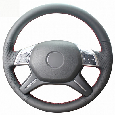 Кожаная Оплетка на руль TITANIUM  со шнуровкой для Mercedes-Benz GL-klasse (2012-2016 /X166), Mercedes-Benz M-klasse (2011-2015 /W166), Mercedes-Benz G-klasse (2012-2018 /W463), Mercedes-Benz E-klasse (2013-2016 /W212 /S212 /C207)