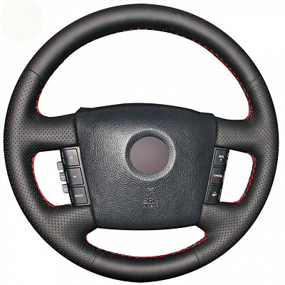 Кожаная Оплетка на руль TITANIUM  со шнуровкой для Kia Mohave (Borrego) (2008-2016)