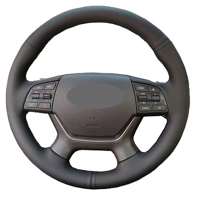 Кожаная Оплетка на руль TITANIUM  со шнуровкой Hyundai Genesis (2013-2016), Hyundai Grandeur (2016-2019), Hyundai Aslan (2014-2018), Hyundai Azera (2016-2019)