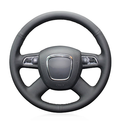 Кожаная Оплетка на руль TITANIUM  со шнуровкой для Audi A4, Audi A6, Audi Q5, Audi Q7, Audi A3, Audi A5, Audi A4 allroad, Audi A6 Allroad, Audi A8