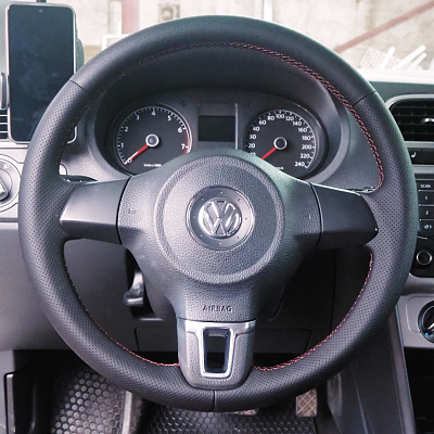 Кожаная Оплетка на руль TITANIUM  со шнуровкой для Volkswagen Golf, Volkswagen Jetta, Volkswagen Polo, Volkswagen Golf Plus, Volkswagen Tiguan