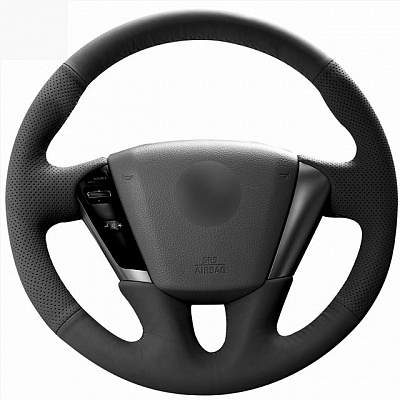 Кожаная Оплетка на руль TITANIUM  со шнуровкой для Nissan Teana (2008-2014), Nissan Murano (2008-2015), Nissan Quest (2010-2025), Nissan Elgrand (2010-2025)
