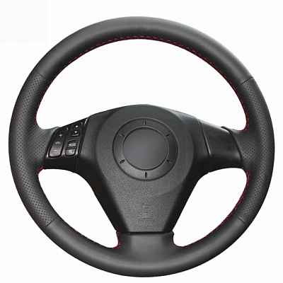 Кожаная Оплетка на руль TITANIUM  со шнуровкой для Mazda 3, Mazda 6, Mazda 5, Mazda Atenza, Mazda MPV