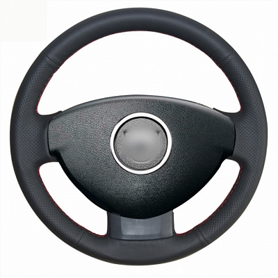 Кожаная Оплетка на руль TITANIUM  со шнуровкой для Dacia Duster (2010-2013)