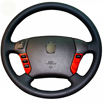 Кожаная Оплетка на руль TITANIUM  со шнуровкой для Toyota Crown (2003-2008)