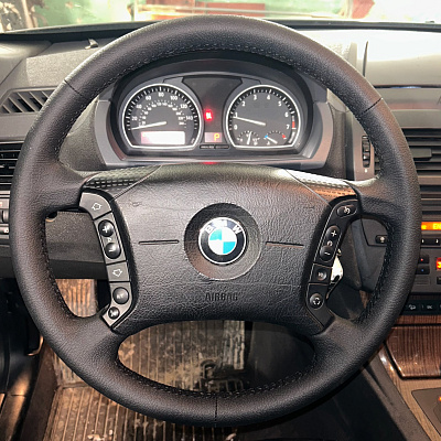Кожаная Оплетка на руль TITANIUM  со шнуровкой для BMW 3er, BMW 5er, BMW X5, BMW X3, BMW 7er, BMW Z3