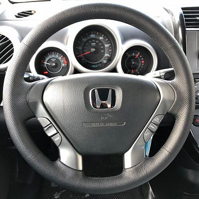 Кожаная Оплетка на руль TITANIUM  со шнуровкой для  Honda Element (2003-2006), Honda Pilot (2002-2006)