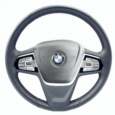 Кожаная Оплетка на руль TITANIUM  со шнуровкой для BMW 7er (2015-2025 /G11/G12) Кузов 725ld