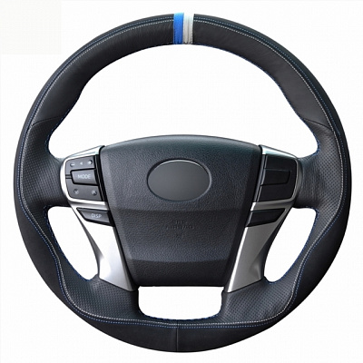 Кожаная Оплетка на руль TITANIUM  со шнуровкой для Toyota Mark X (2009-2025)