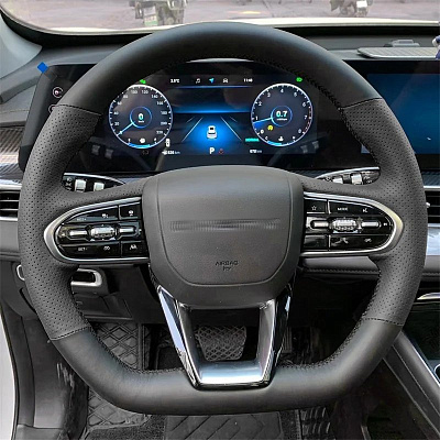 Кожаная Оплетка на руль TITANIUM  со шнуровкой для OMODA C5, Chery Tiggo 8 Pro Plug-in Hybrid, Chery Explore 06, Chery Fulwin T6, Chery Arrizo 5 GT, Chery Arrizo 8, Chery eQ7, Chery Fulwin A8, Chery Fulwin T10, Chery Fulwin T8, Chery Fulwin T9, Chery Tiggo 5x, Chery Tiggo 7, Chery Tiggo 7 Plus, Chery Tiggo 7 Pro Max, Chery Tiggo 7L, Chery Tiggo 8 Plus, Chery Tiggo 8 Pro Max, Chery Tiggo 8L, Jaecoo J7, Jaecoo J8
