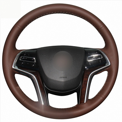 Кожаная Оплетка на руль TITANIUM  со шнуровкой для Cadillac SRX (2012-2016), Cadillac XTS (2012-2025), Cadillac Escalade (2015-2025)