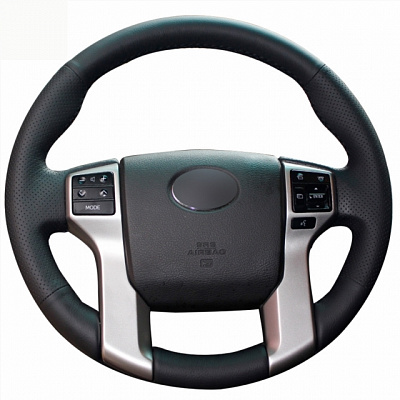 Кожаная Оплетка на руль TITANIUM  со шнуровкой для Toyota Land Cruiser Prado, Toyota Tundra, Toyota 4runner, Toyota Tacoma, Toyota Sequoia