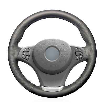 Кожаная Оплетка на руль TITANIUM  со шнуровкой для BMW X3 (2003-2010 /E83), BMW X5 (2003-2006 /E53)