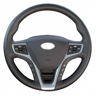 Кожаная Оплетка на руль TITANIUM  со шнуровкой для Hyundai i40 (2012-2019), Hyundai Maxcruz (2013-2025)