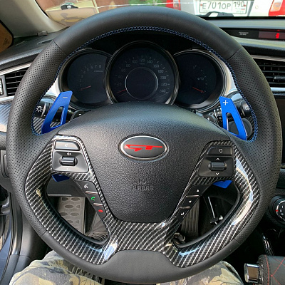 Кожаная Оплетка на руль TITANIUM  со шнуровкой для Kia K3, Kia Rio, Kia Ceed, Kia Cerato