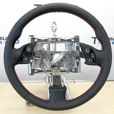 Кожаная Оплетка на руль TITANIUM  со шнуровкой для Honda Accord (2005-2008), Acura TSX (2004-2008)