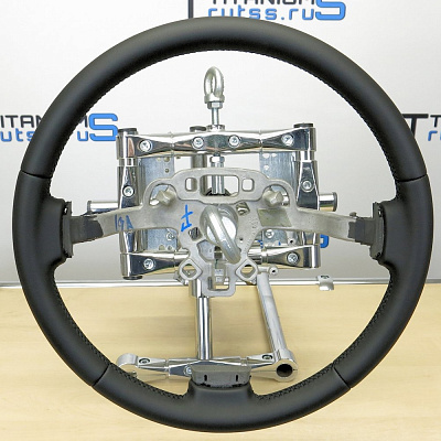 Кожаная Оплетка на руль TITANIUM  со шнуровкой для Dodge Caravan (2007-2020), Chrysler Voyager (2007-2010), Chrysler Town & Country (2008-2010)