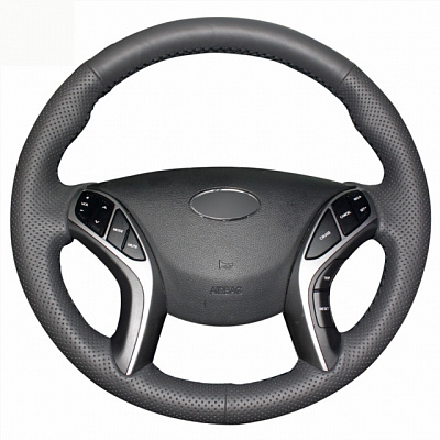 Кожаная Оплетка на руль TITANIUM  со шнуровкой для Hyundai Elantra, Hyundai Avante, Hyundai i30, Hyundai Azera, Hyundai Grandeur