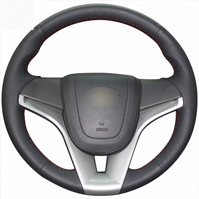 Кожаная Оплетка на руль TITANIUM  со шнуровкой для Chevrolet Cruze, Chevrolet Aveo, Chevrolet Orlando, Chevrolet Cobalt, Chevrolet Tracker, Chevrolet Onix, Chevrolet Spin, Chevrolet Trax, Ravon R4, Daewoo Lacetti Premiere