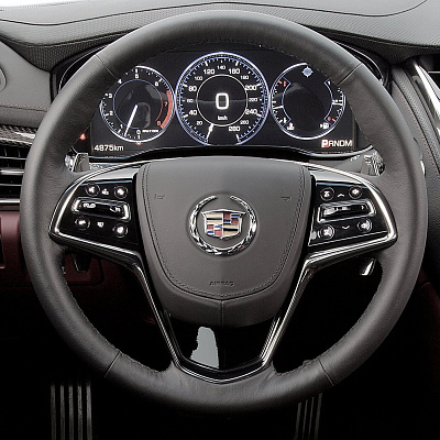 Кожаная Оплетка на руль TITANIUM  со шнуровкой для Cadillac ATS (2012-2025), Cadillac CTS (2014-2025), Cadillac ELR (2013-2016)